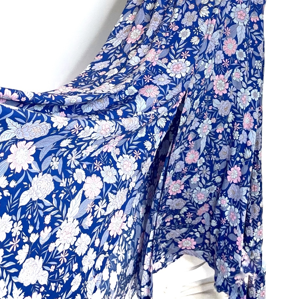 NWT Abel the Label Anthropologie Blue Bell Cottage Floral Maxi Halter Dress - Picture 5 of 13